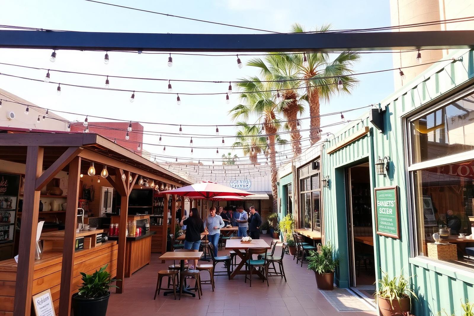 Costa Mesa artisan food and retail courtyard
