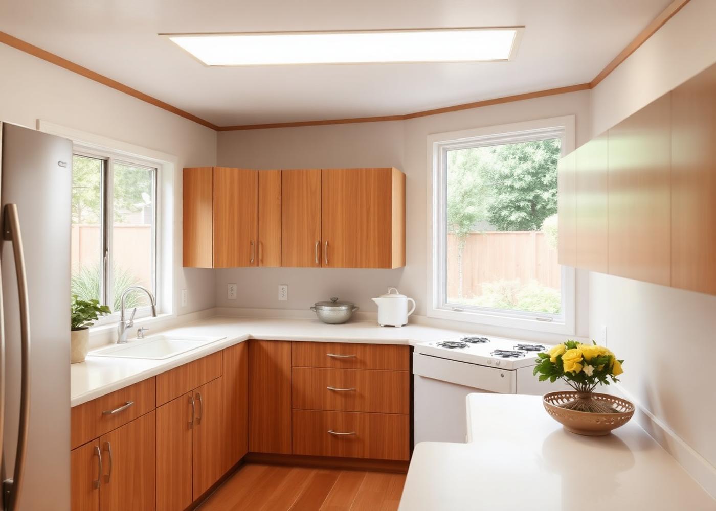 24 Rockrose Way — kitchen with wood cabinetry and garden window