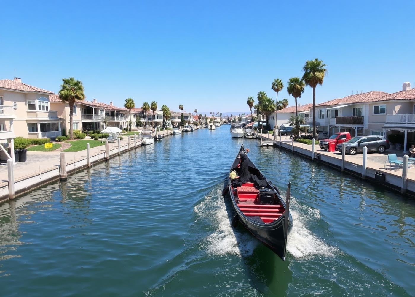 Long Beach residential neighborhood with palm-lined streets