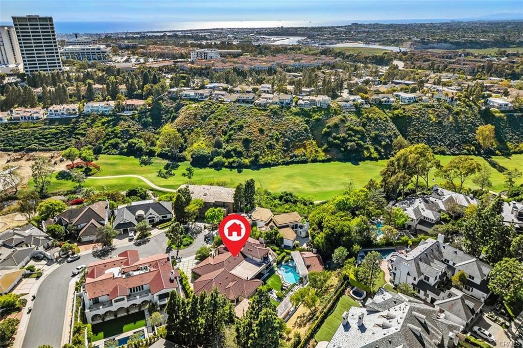 Aerial view of the Big Canyon community in Newport Beach